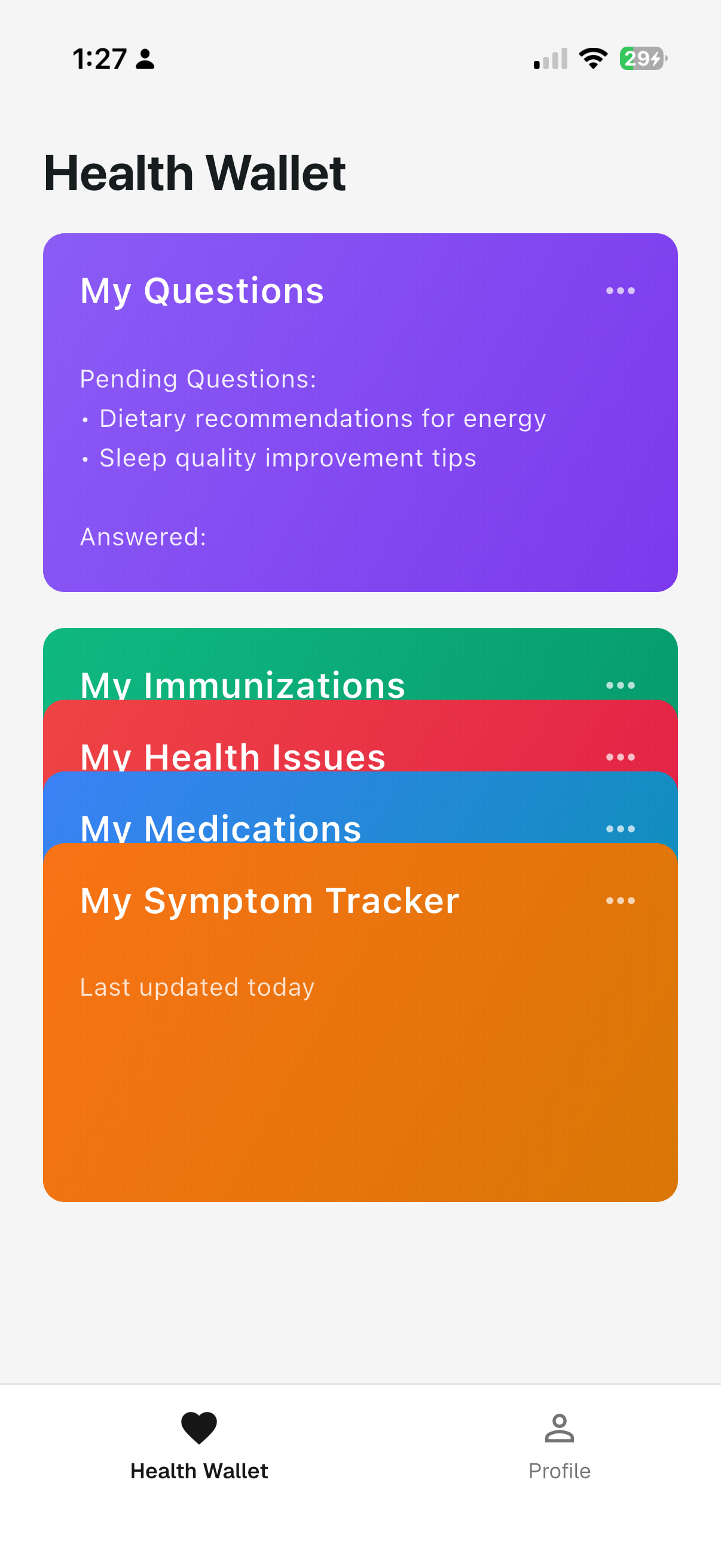 Health Wallet Dashboard